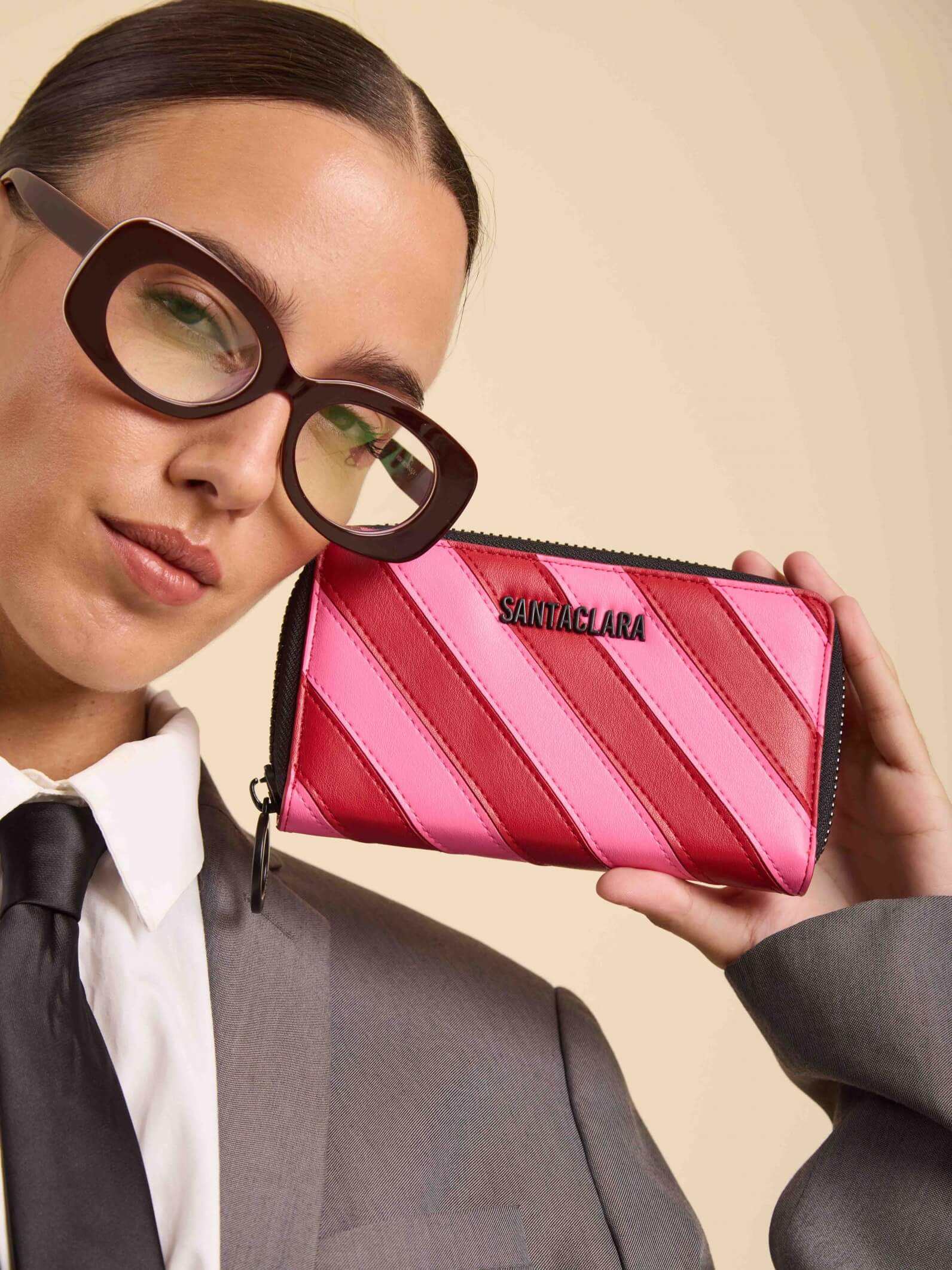 Billetera Stripes Rojo Oscuro Anticloning