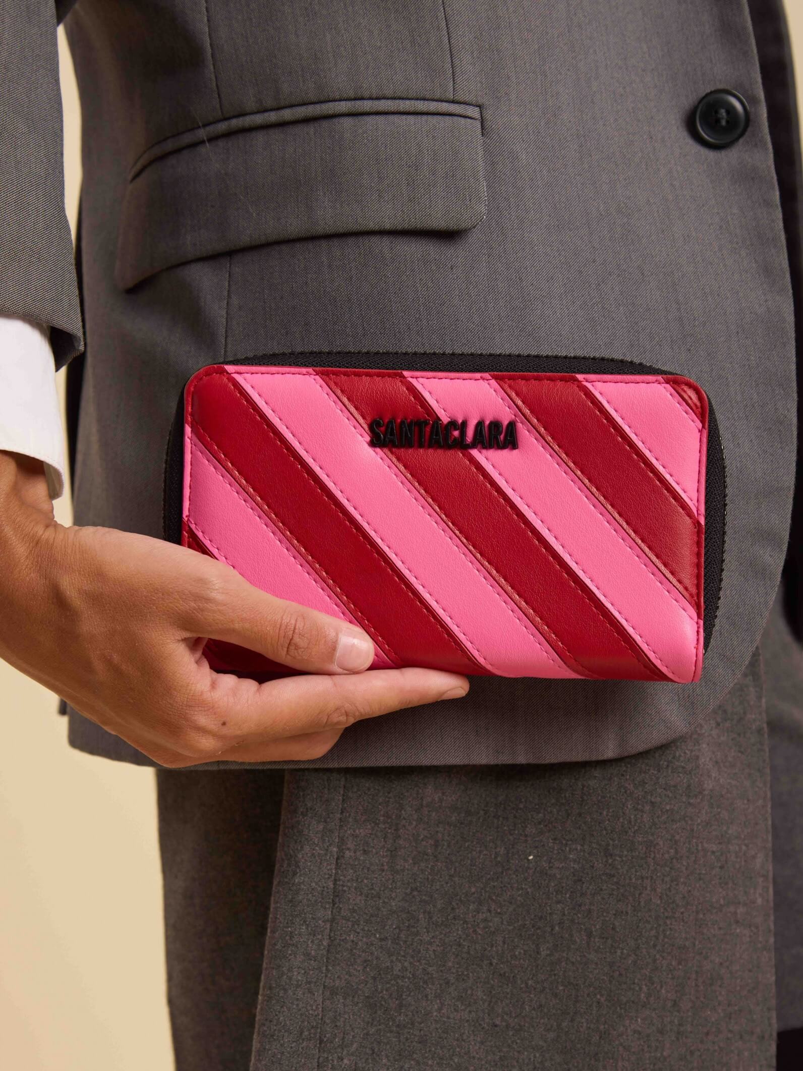 Billetera Stripes Rojo Oscuro Anticloning