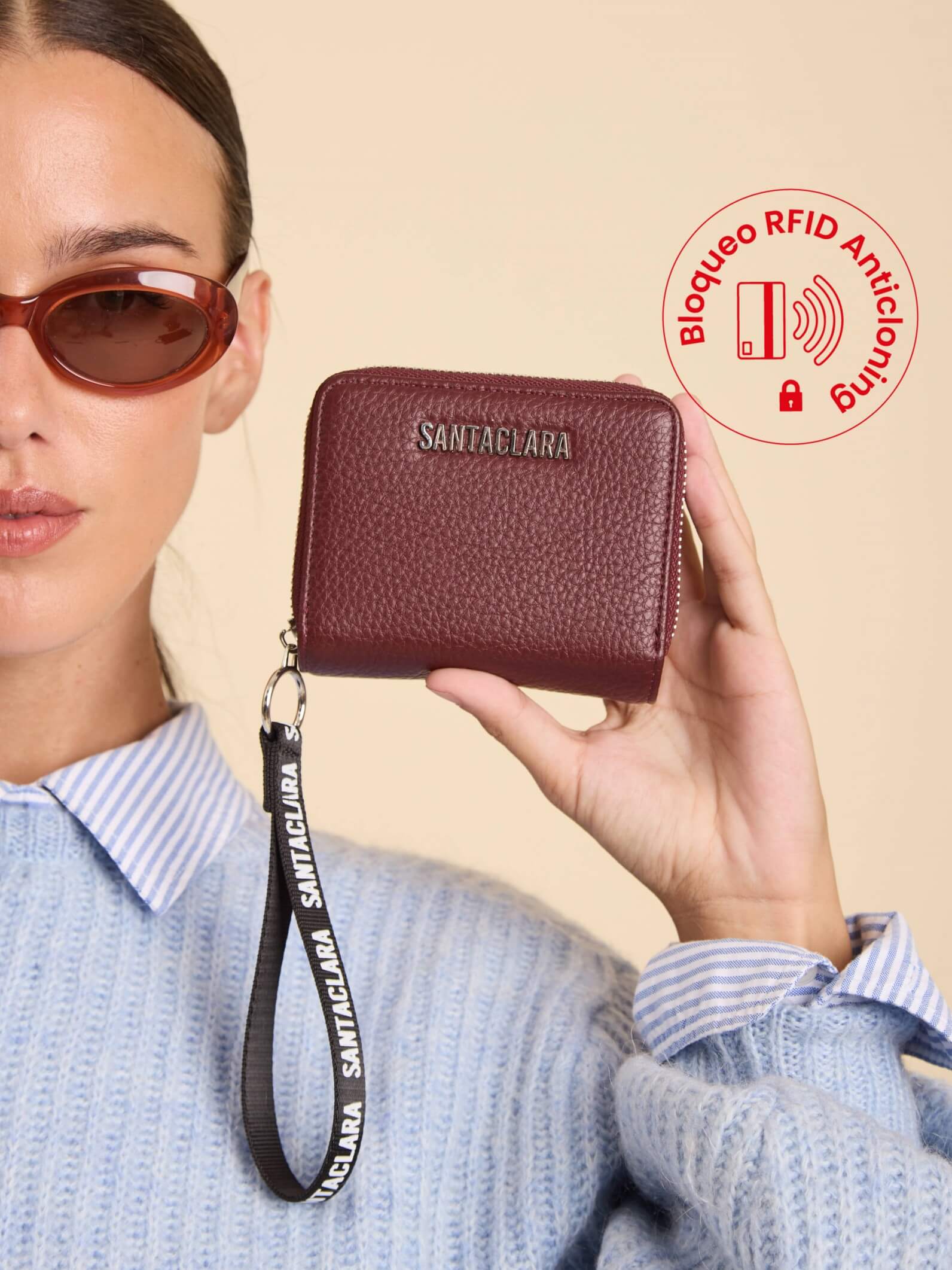 Billetera Tarjetero Amore Uva Anticloning