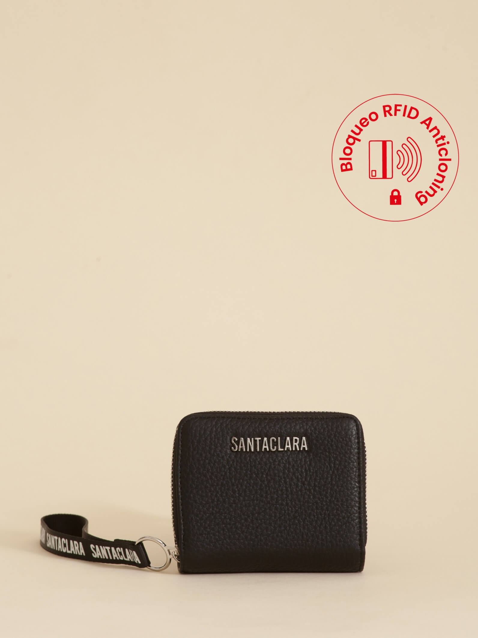 Billetera Tarjetero Amore Negra Anticloning