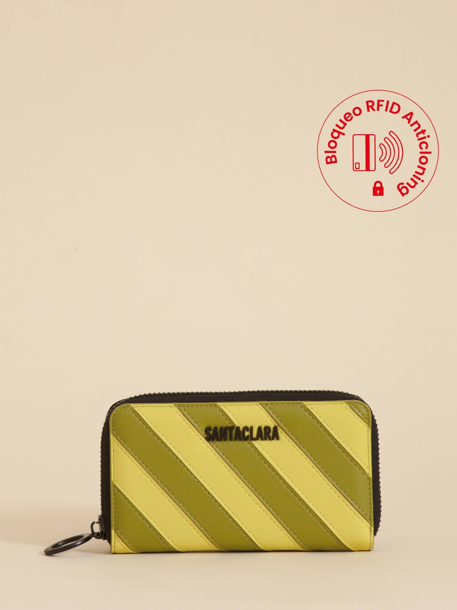 Billetera Stripes Oliva Anticloning