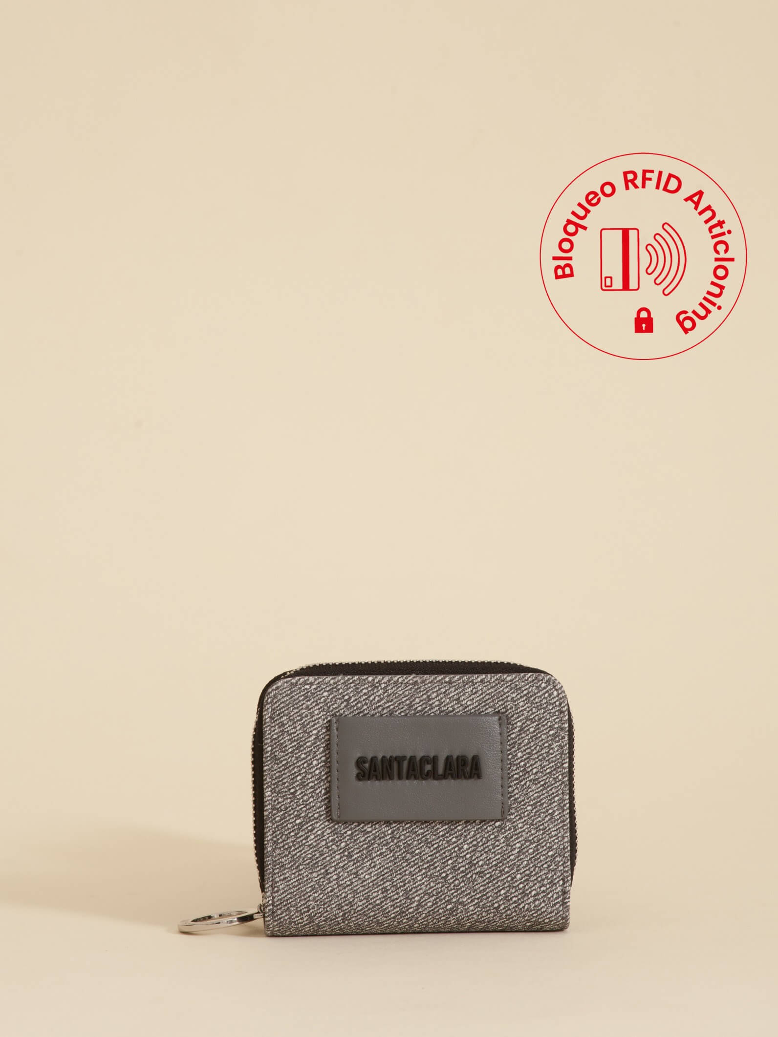 Billetera Mini Bruma Gris Anticloning
