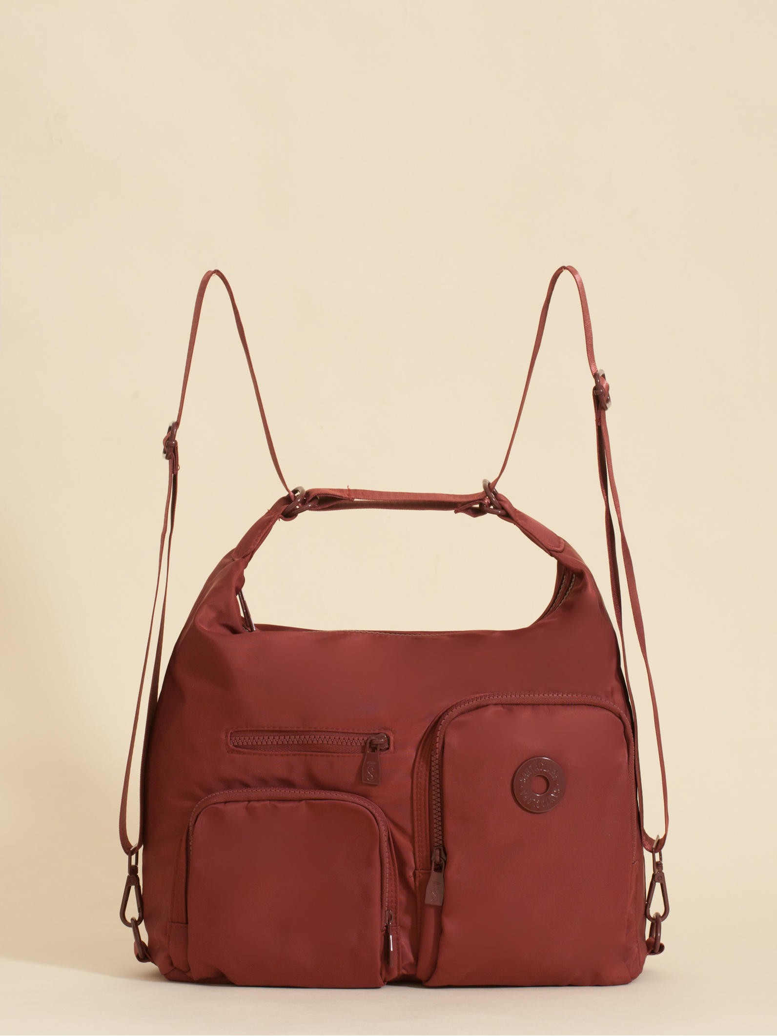 Cartera Mochila Go 3 en 1 Bordó Porta Notebook