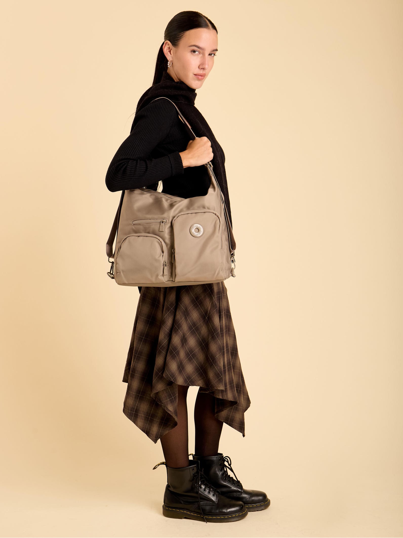 Cartera Mochila Go 3 en 1 Beige Porta Notebook