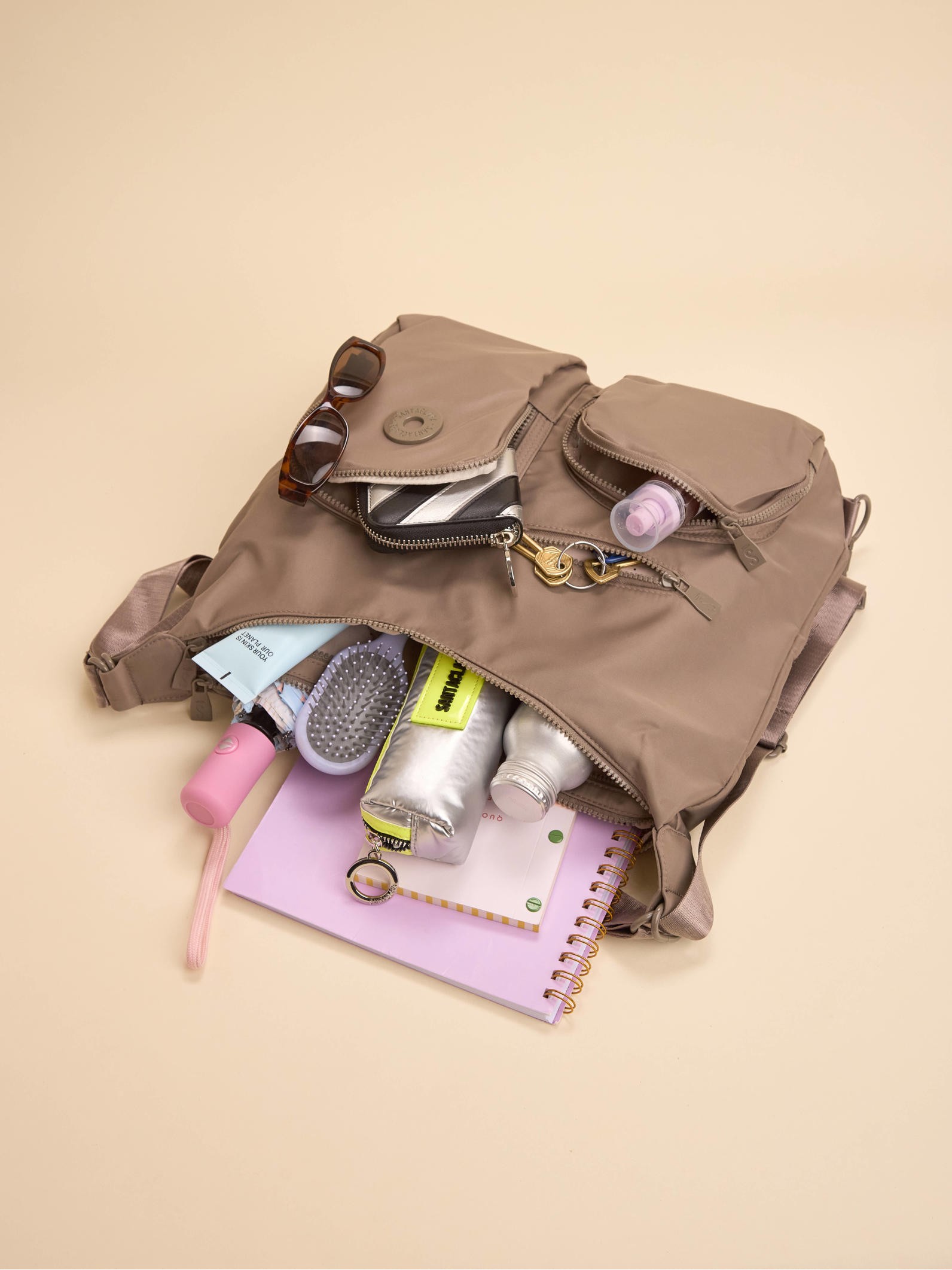 Cartera Mochila Go 3 en 1 Beige Porta Notebook