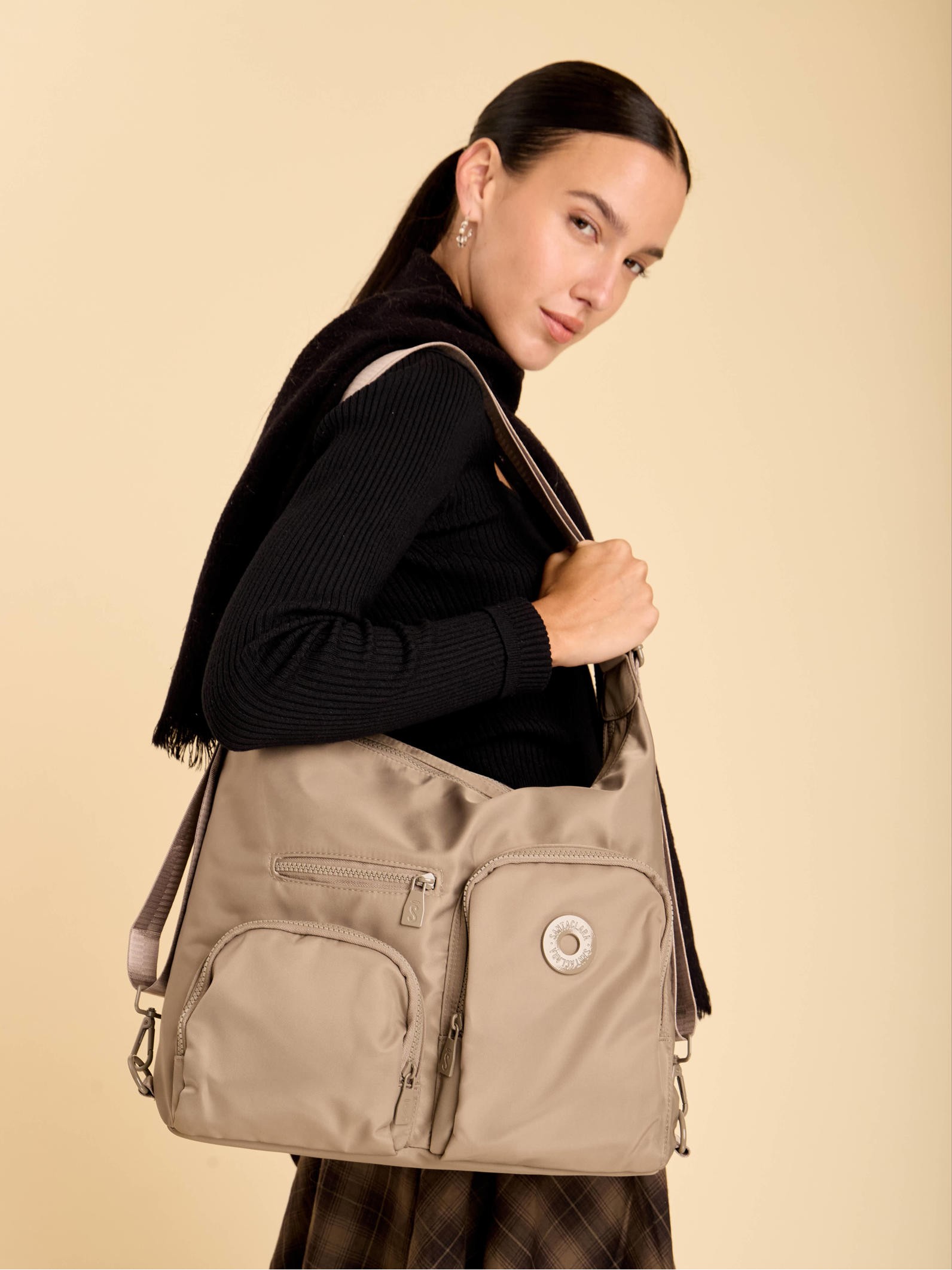 Cartera Mochila Go 3 en 1 Beige Porta Notebook