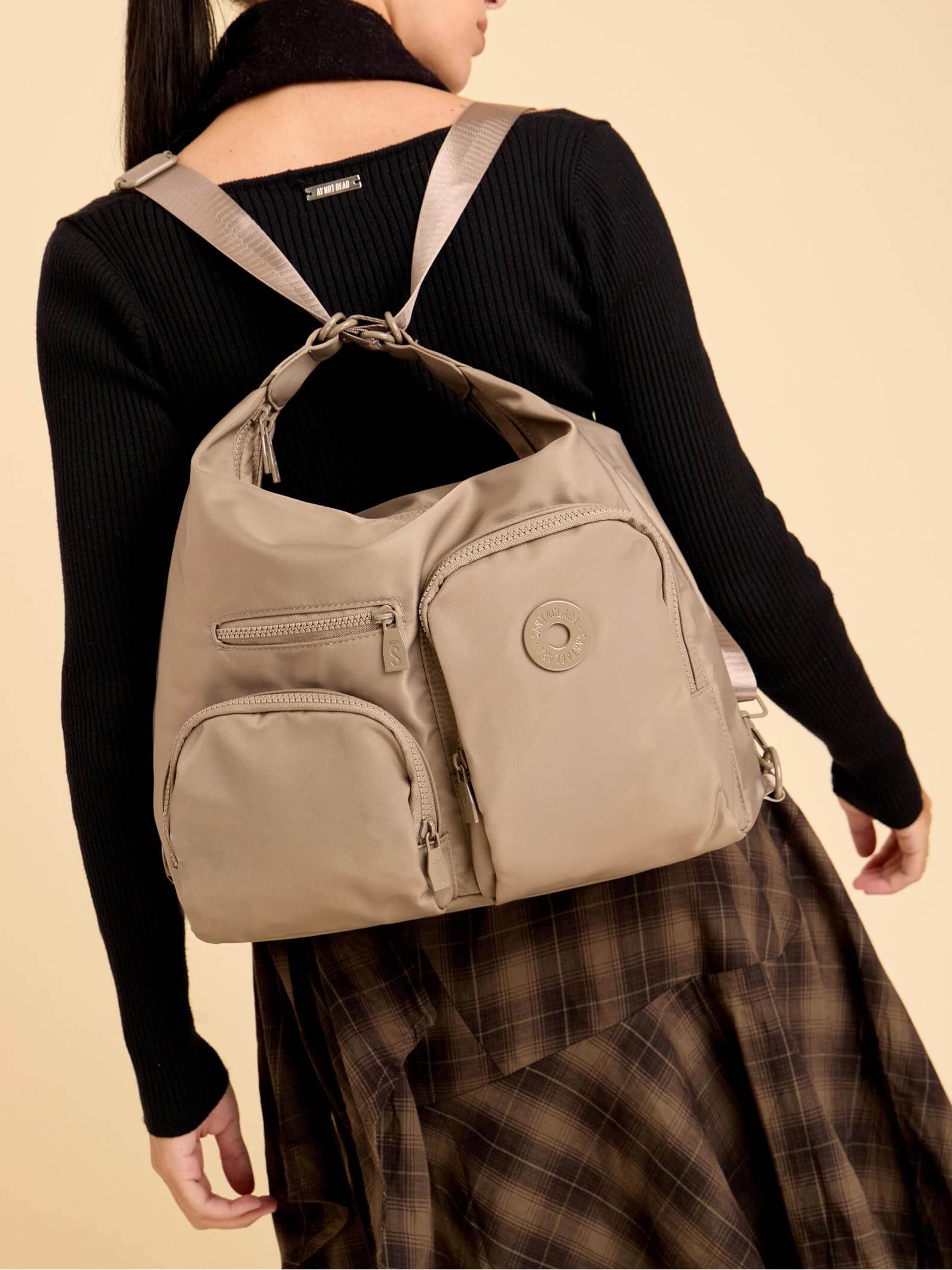 Cartera Mochila Go 3 en 1 Beige Porta Notebook