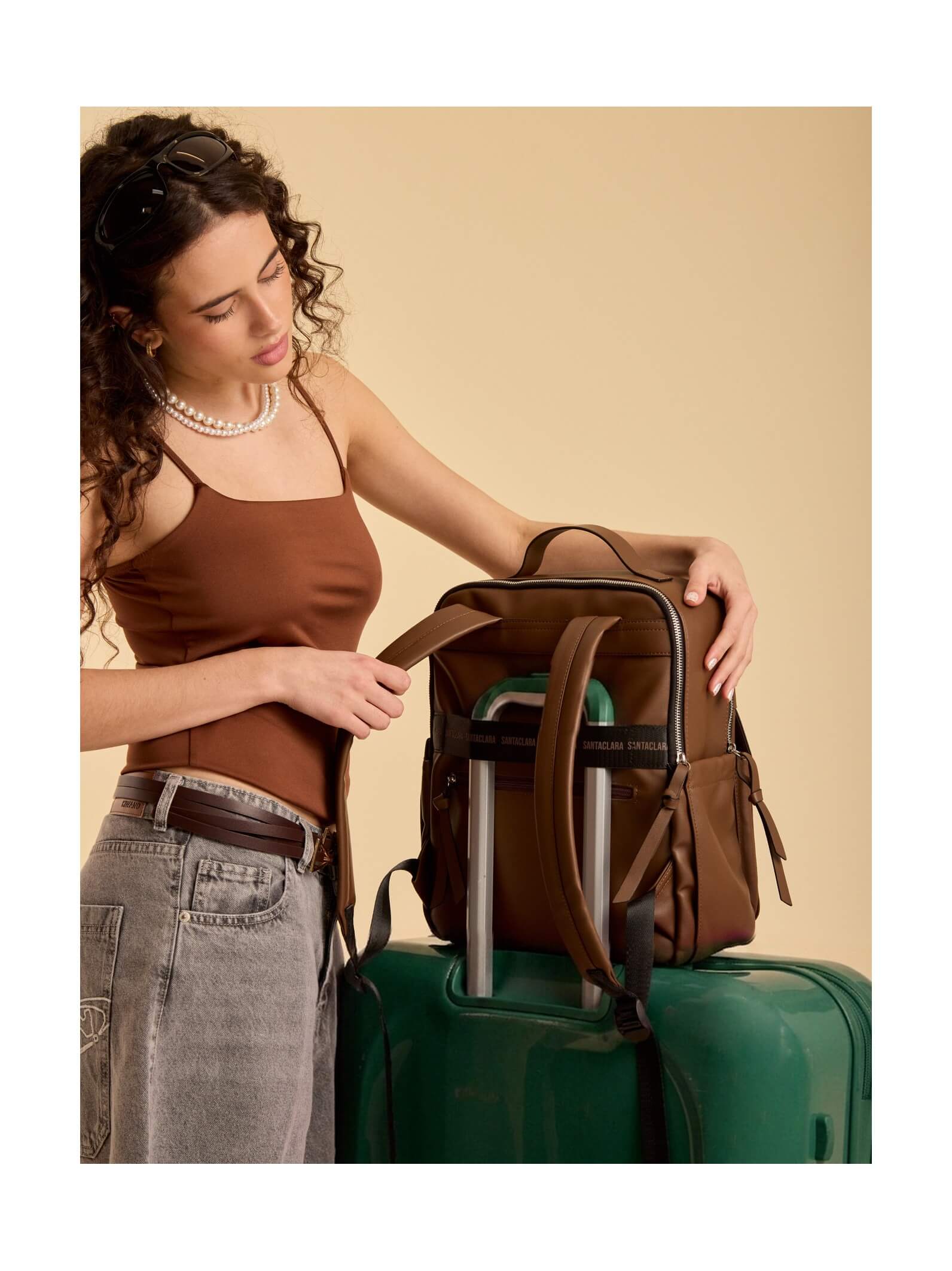 Mochila Porta Notebook Carmela Chocolate