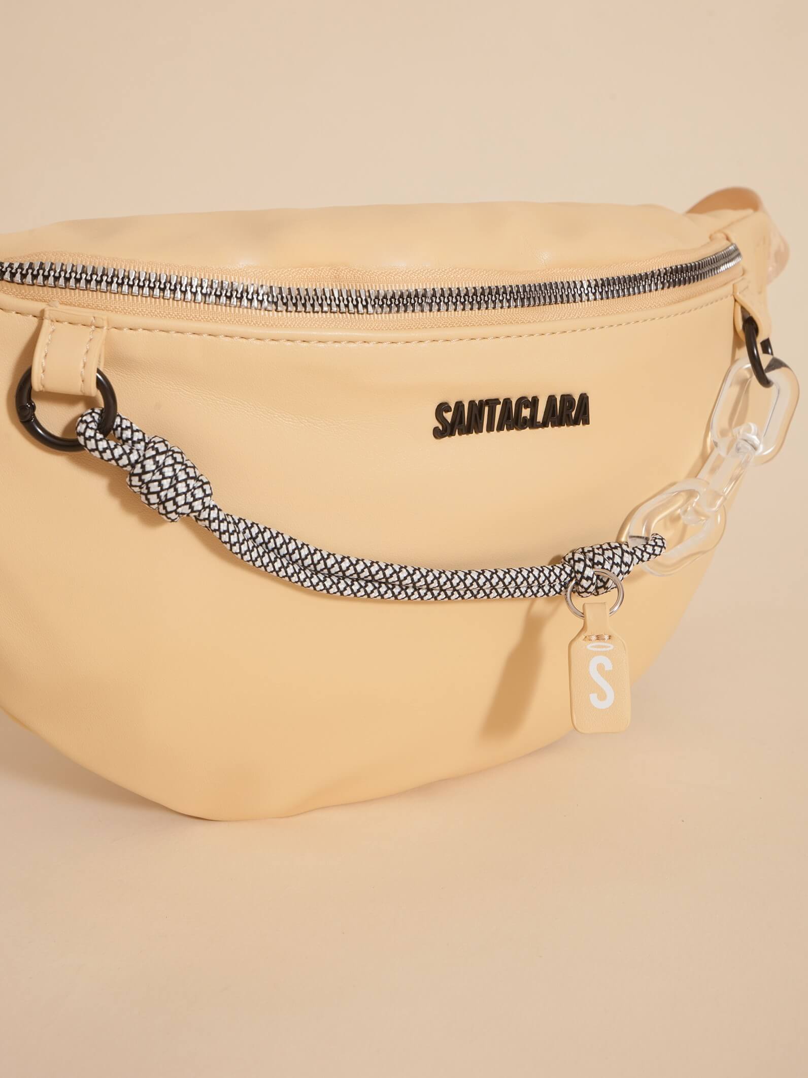 Riñonera Maxi Navy Charm Vainilla