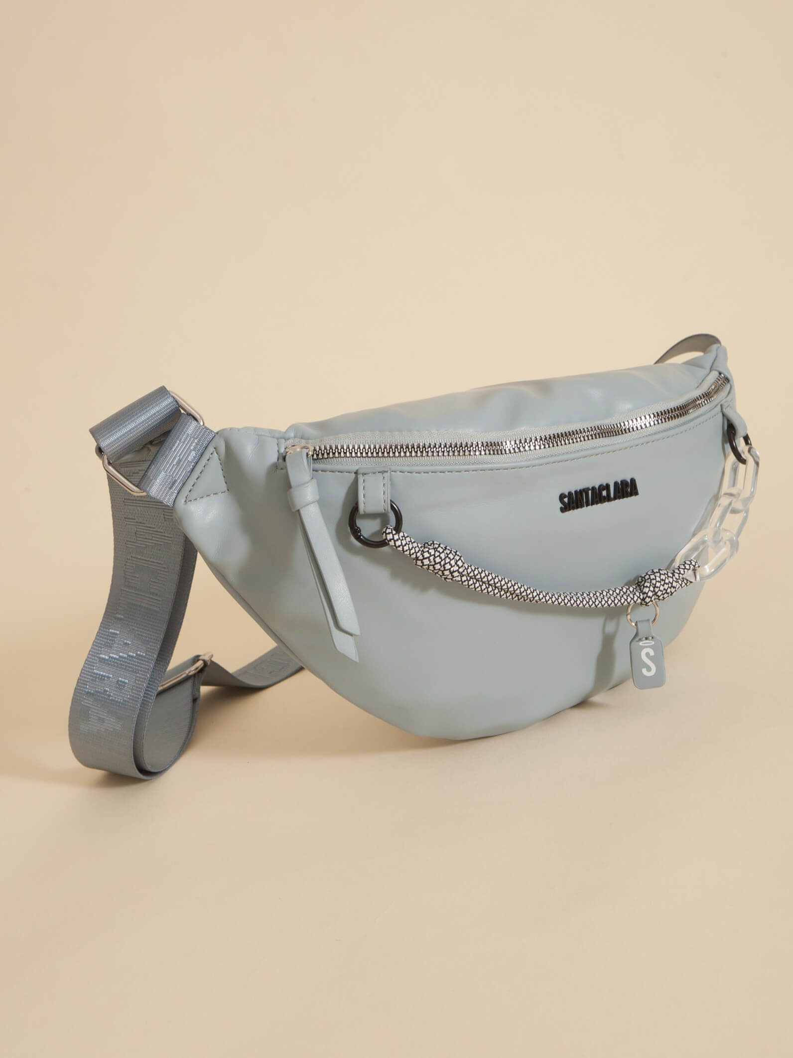Riñonera Maxi Navy Charm Celeste
