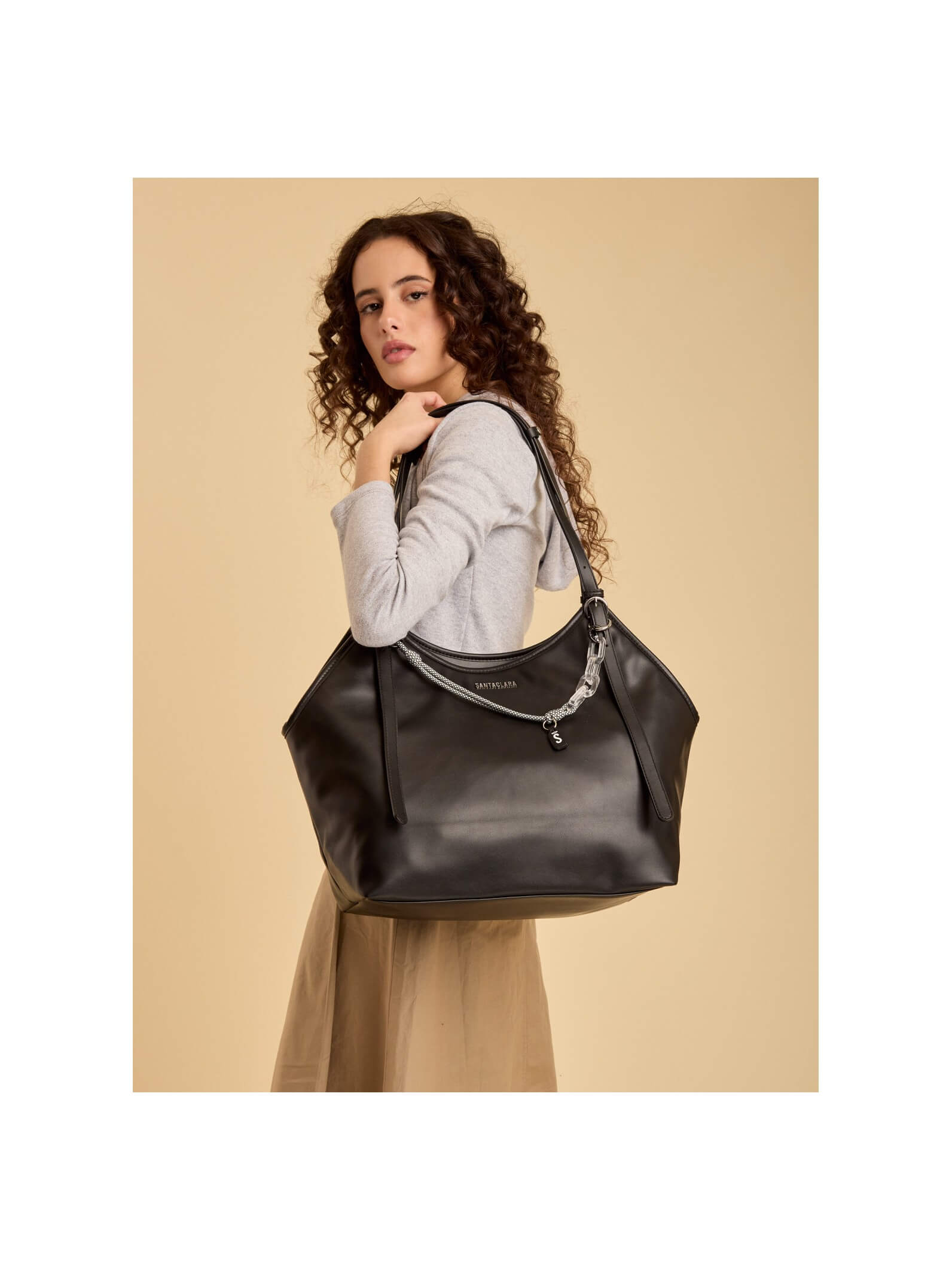 Cartera Shopper Navy Charm Negro