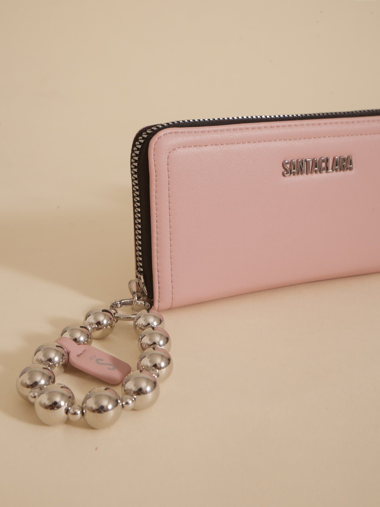 Billetera Grande Perla Rosa Anticloning