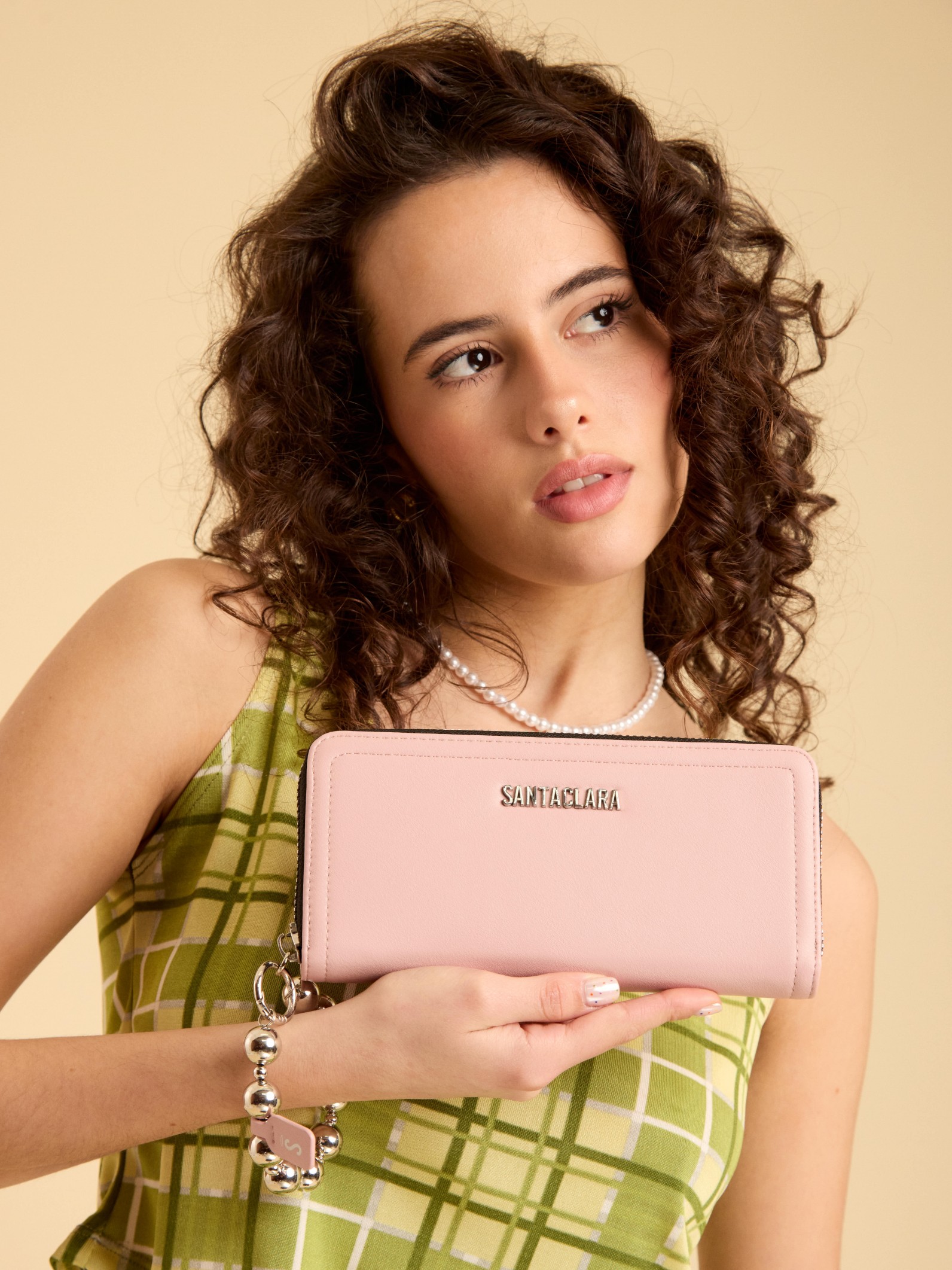 Billetera Grande Perla Rosa