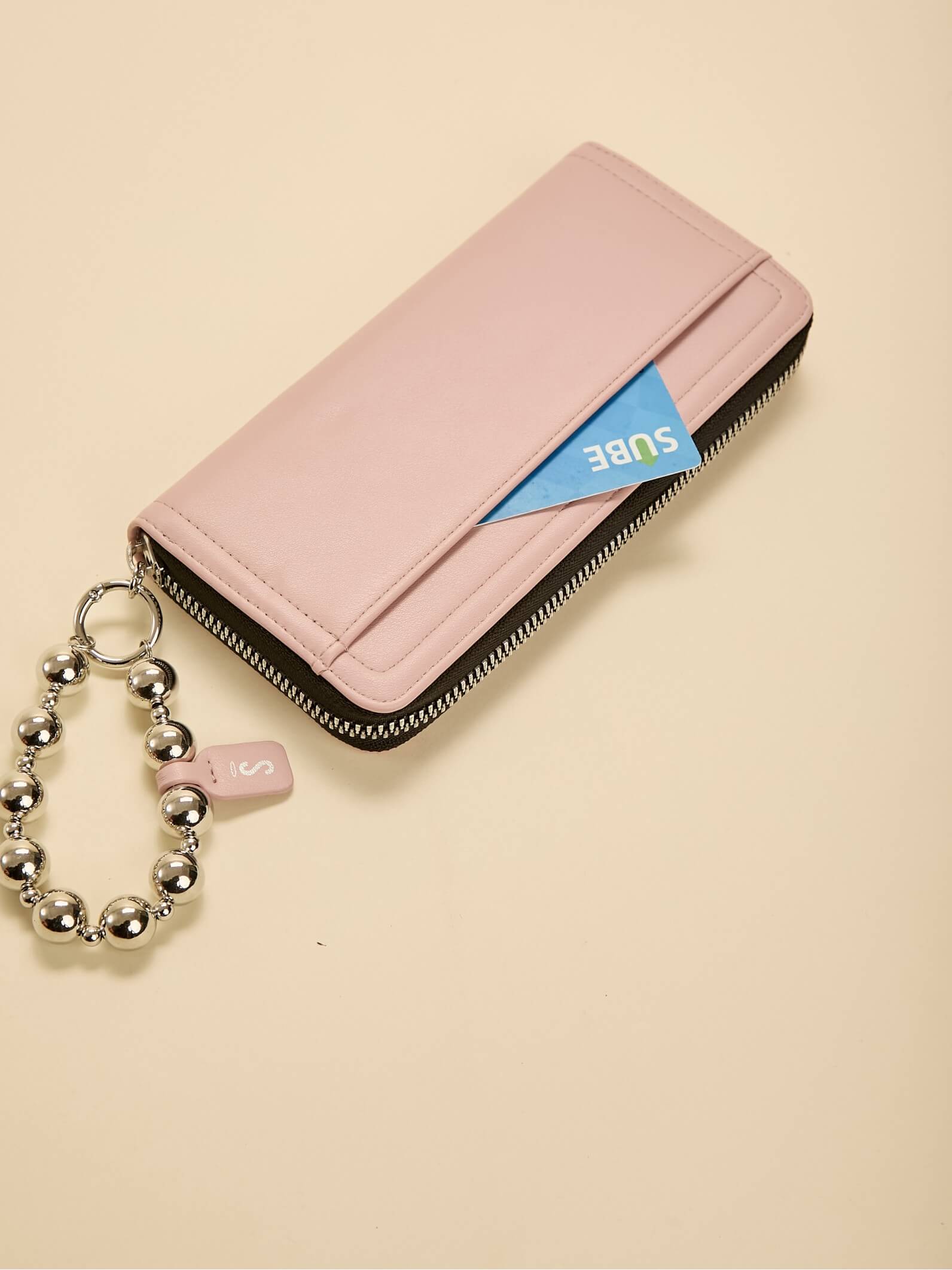 Billetera Grande Perla Rosa Anticloning