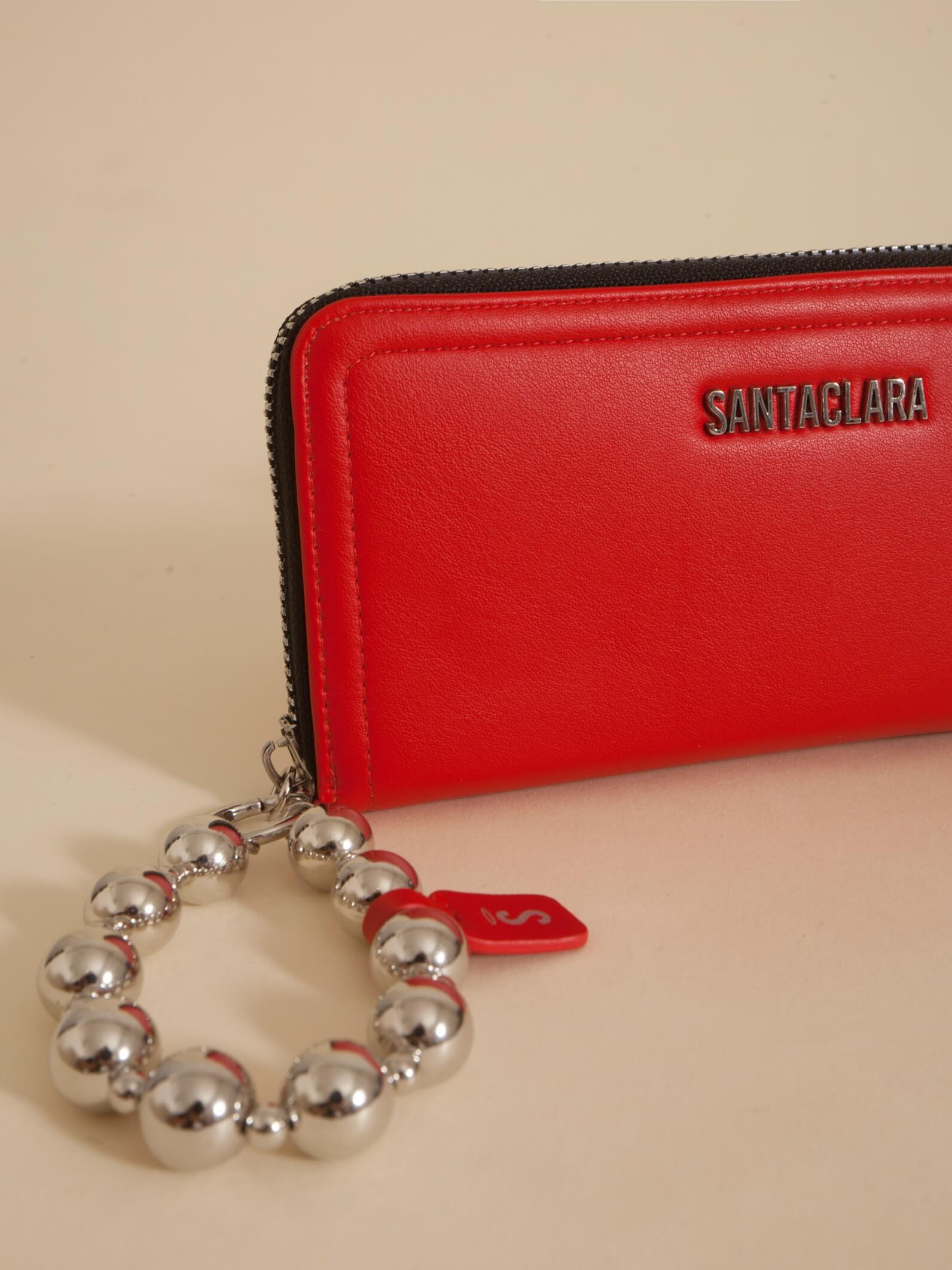 Billetera Grande Perla Rojo Anticloning