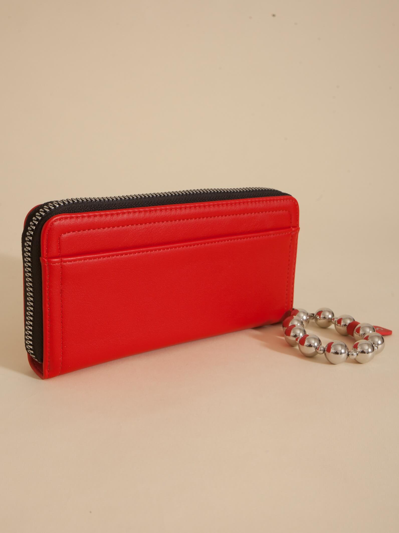 Billetera Grande Perla Rojo Anticloning