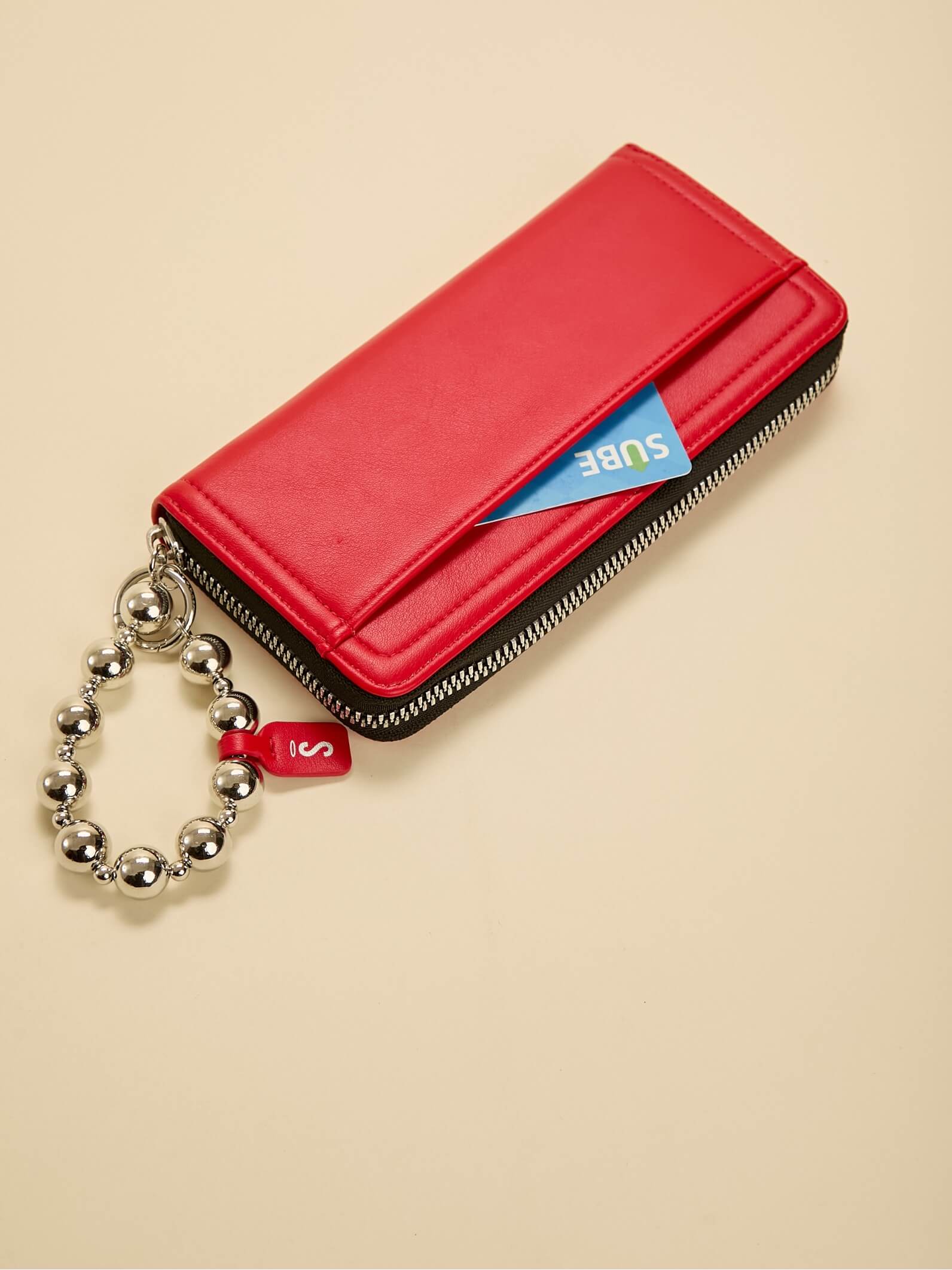 Billetera Grande Perla Rojo Anticloning
