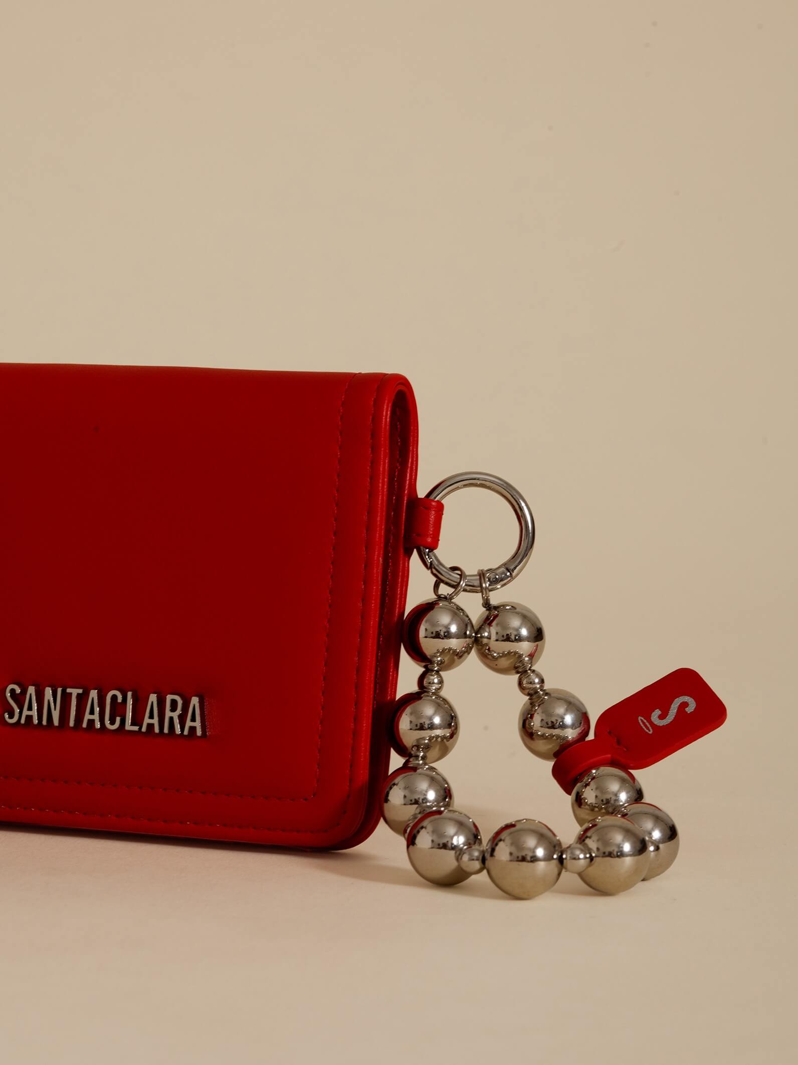 Billetera Chica Perla Rojo Anticloning