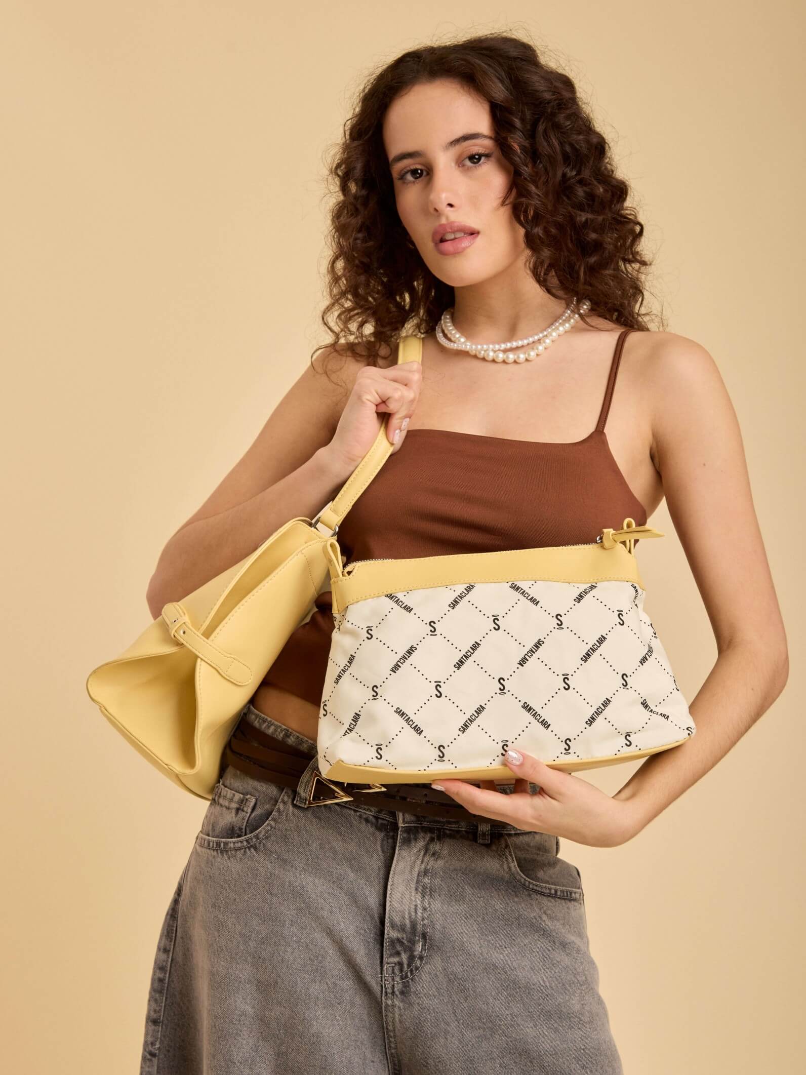 Cartera Navy Charm Vainilla