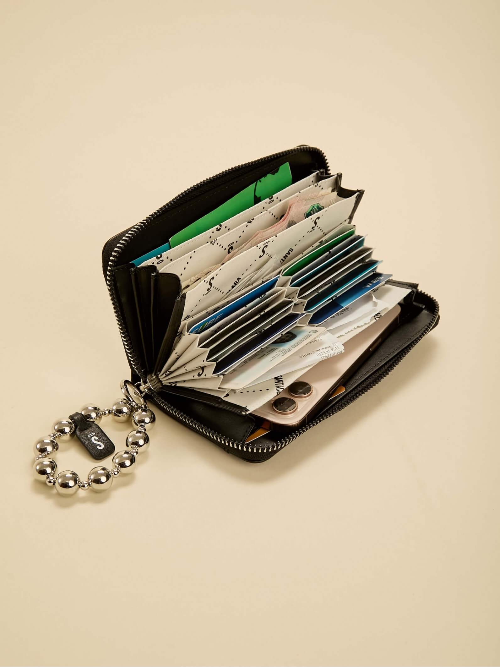 Billetera Grande Perla Negro Anticloning