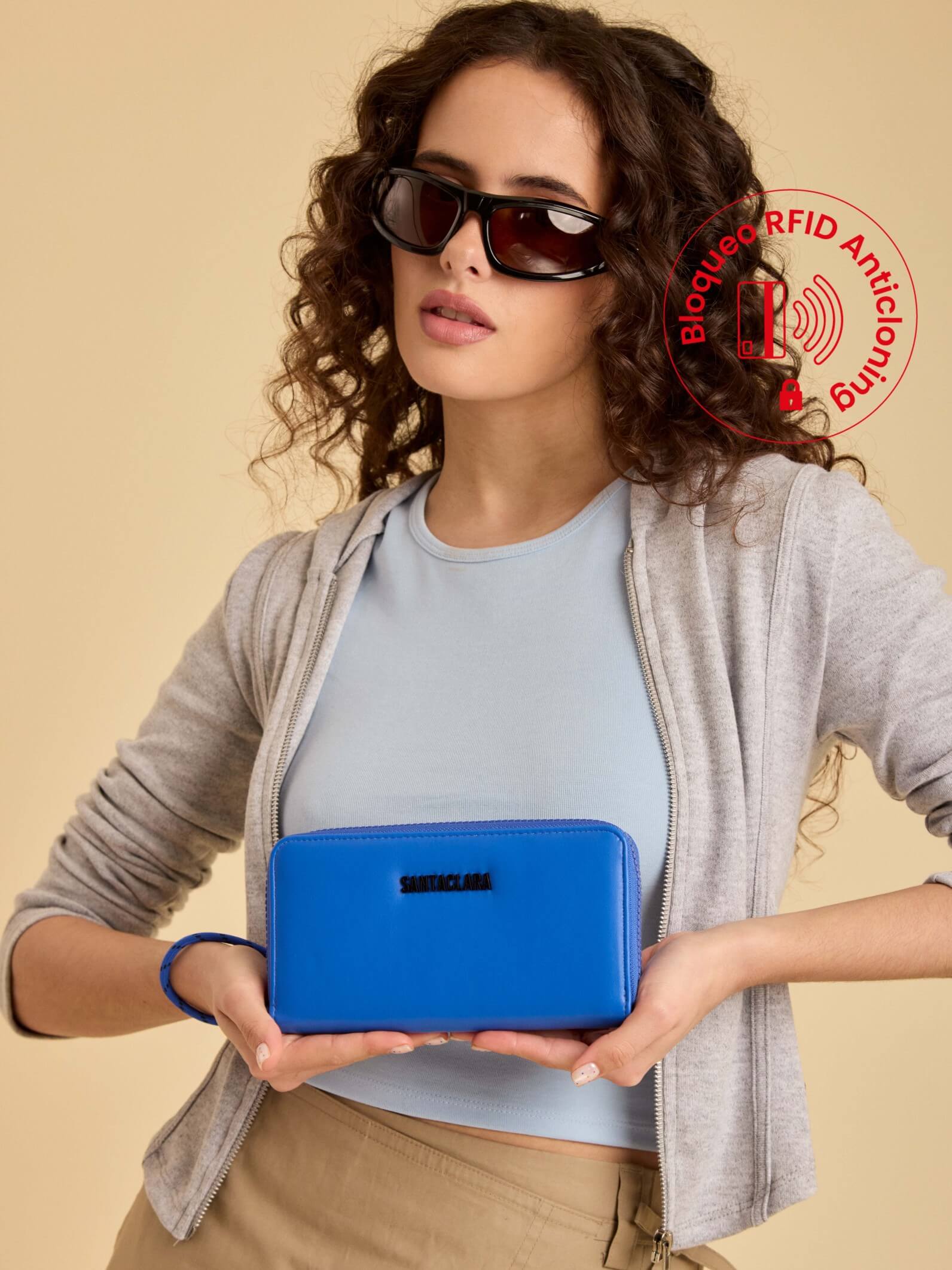 Billetera Lupe Azul Anticloning