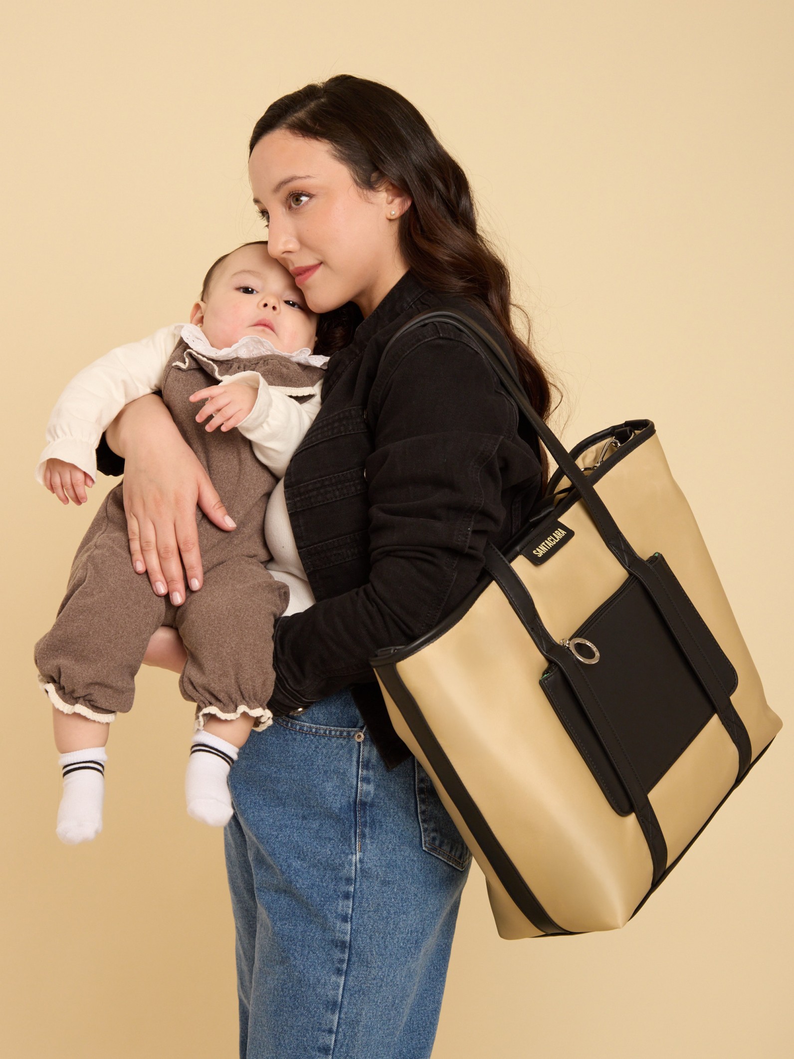 Cartera Maternal Shopper Nido Beige Con Cambiador Incluído