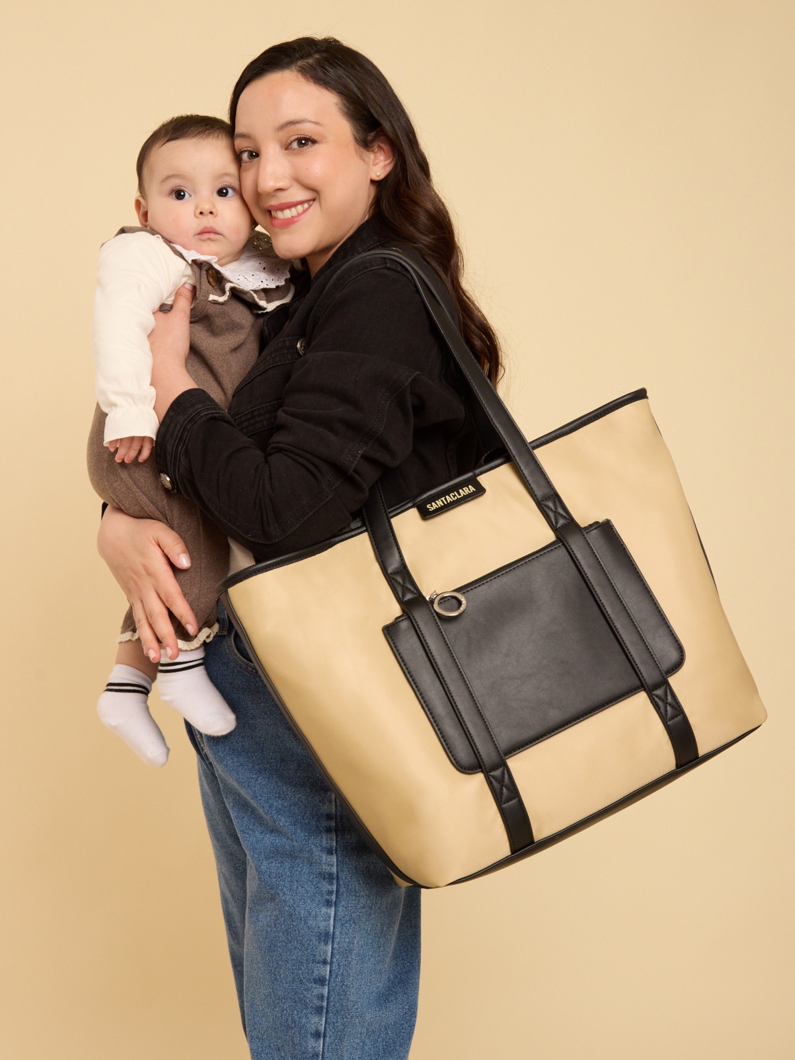 Cartera Maternal Shopper Nido Beige Con Cambiador Incluído