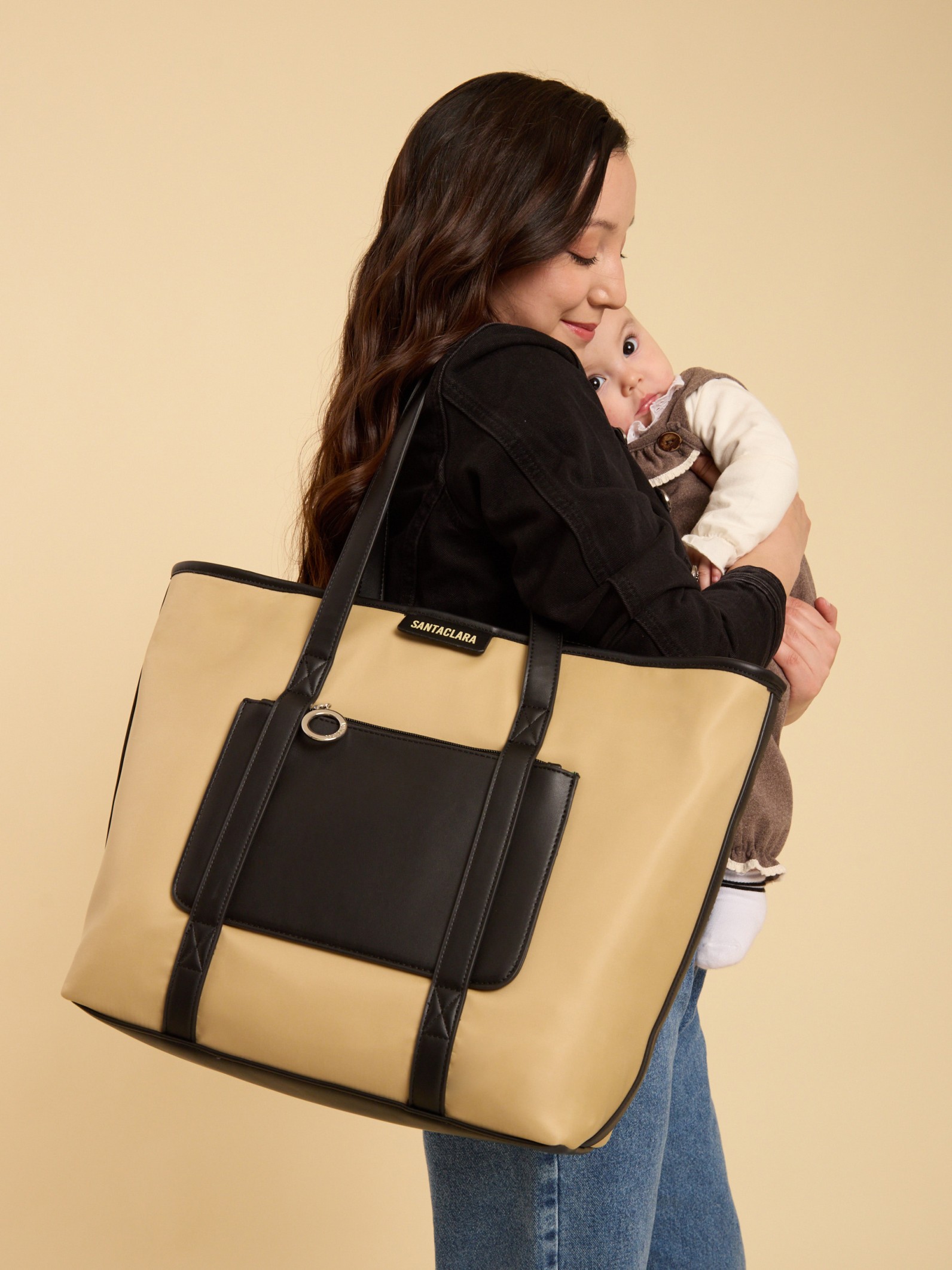 Cartera Maternal Shopper Nido Beige Con Cambiador Incluído